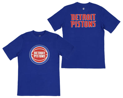 FISLL NBA Men's Detroit Pistons Team Color, Name and Logo Premium T-Shirt