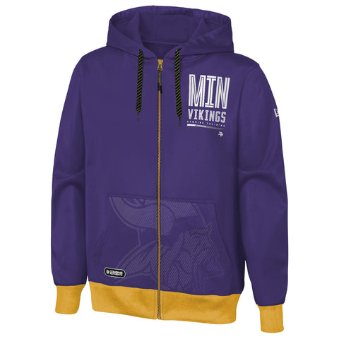 Outerstuff NFL Men's Minnesota Vikings Drop Back Performance Fleece Hoodie