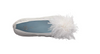 Hitched By Yosi Samra Women's Marry Me Marabou Flats, Silver/ White