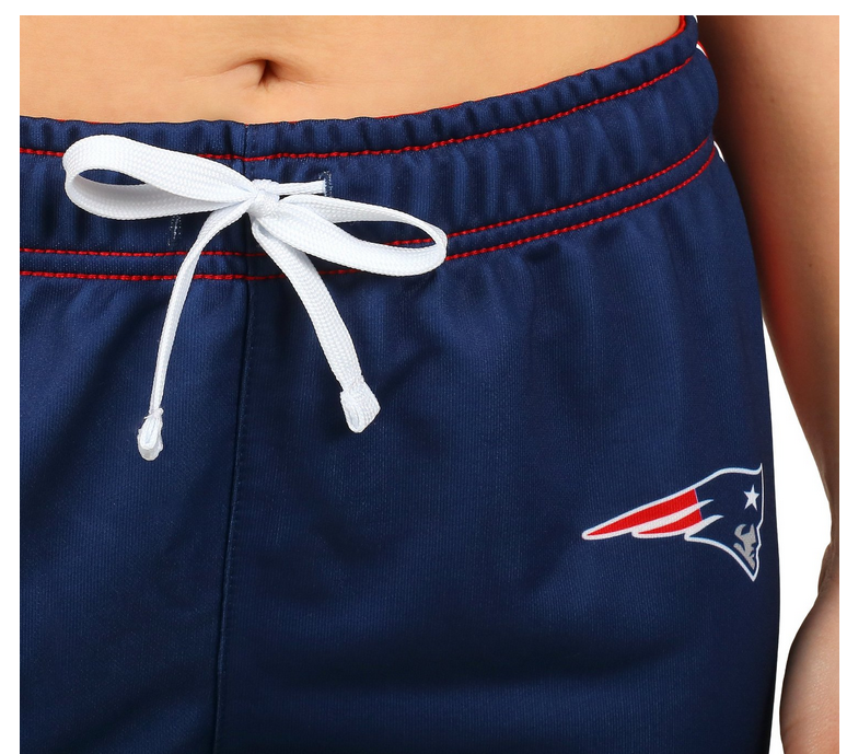 thumbnail image 2 of Women's Football Fan Sweatpants – High Waist Lounge Joggers With Team Graphics, Fleece Lined, Blue/Red 2 of 5