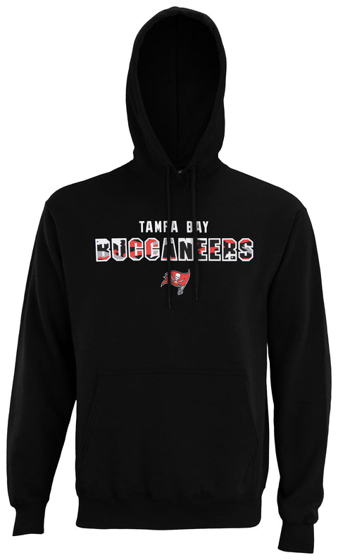 Zubaz NFL Men'sTampa Bay Buccaneers Camo Block Logo Hoodie
