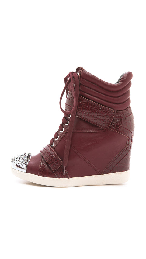 Boutique 9 Nevan Women's Wedge Fashion Sneakers Heels, Wine