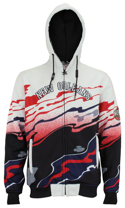 Zipway Men's NBA New Orleans Pelicans Hot Lava Full Zip Fleece Hoodie