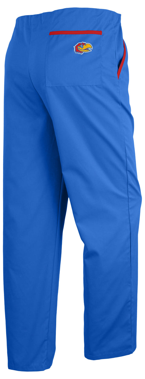 Fabrique Innovations NCAA Unisex Kandas Jayhawks Back Logo Scrub Pants