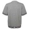 Umbro Men's Short Sleeve Club Fleece Crew Sweater, Medium Grey Heather/Black