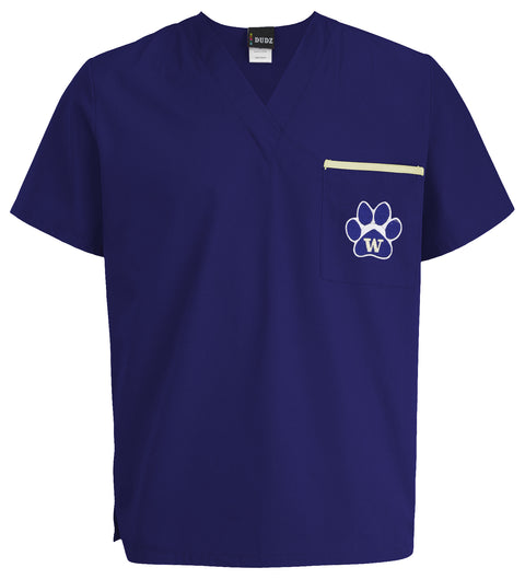 Fabrique Innovations NCAA Unisex Washington Huskies Team Color Scrub Top
