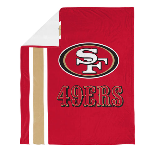 FOCO NFL San Francisco 49ers Plush Soft Micro Raschel Throw Blanket, 50 x 60