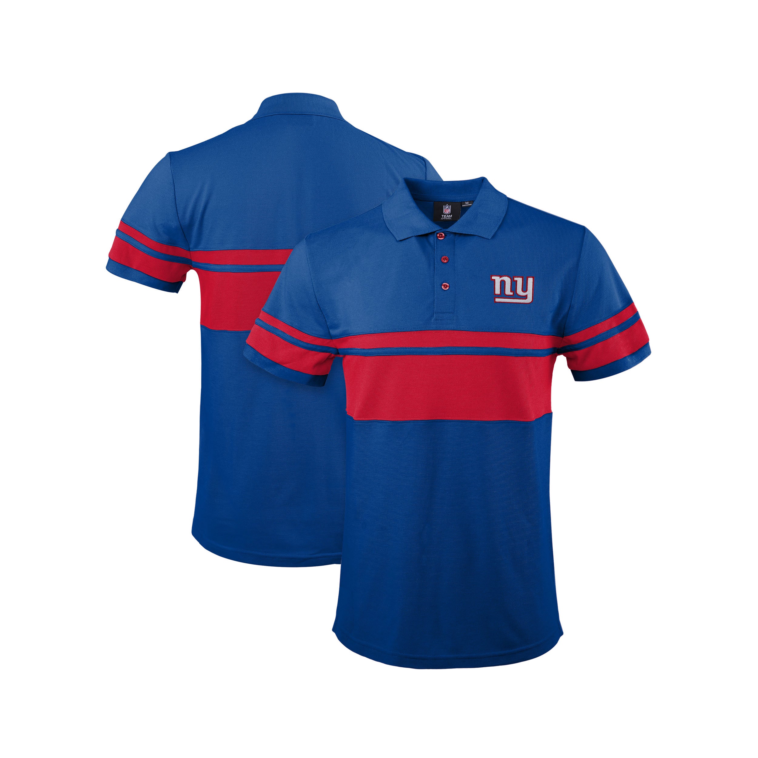 FOCO NFL Team Apparel Cotton Stripe Polo Team Color New York Giants