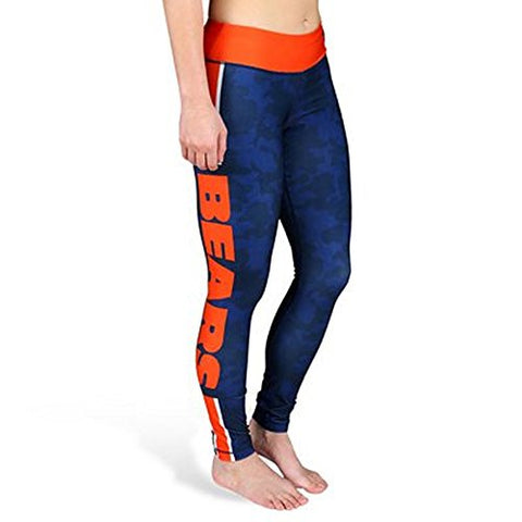 Forever Collectibles NFL Women's Chicago Bears Team Stripe Leggings, Navy