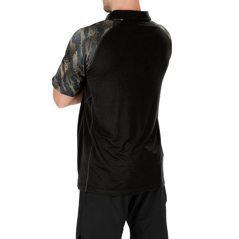 Zubaz NFL Men's New Orleans Saints Elevated Field Polo W/ Viper Print Accent