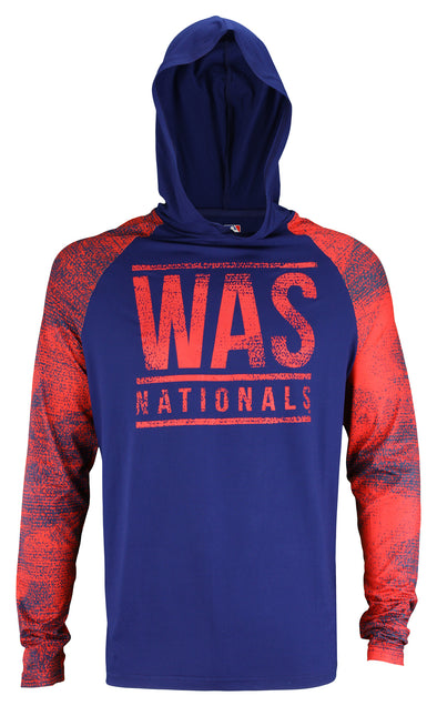 Zubaz MLB Baseball Men's Washington Nationals Static Stripe Hooded Shirt