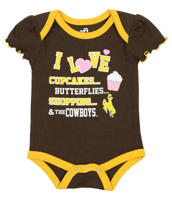 Outerstuff NCAA Infant Girls Wyoming Cowboys Love Two Pack Creeper