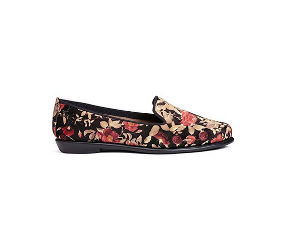 Aerosoles Women's Betunia Slip-on Loafer, Black Floral