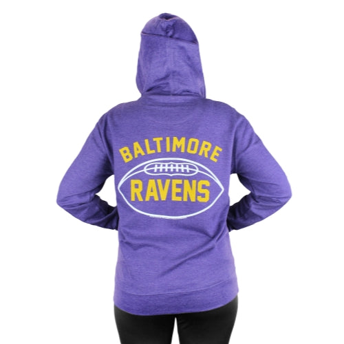 Baltimore Ravens NFL Womens Double Coverage Full Zip French Terry Hoodie