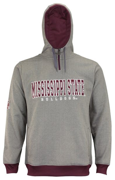 NCAA Men's Basic 1/4 Zip Hooded Pullover, Mississippi State Bulldogs