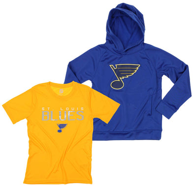 OuterStuff NHL Youth St. Louis Blues Team Performance Hoodie and Tee Combo Set