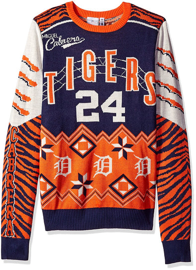 KLEW MLB Men's Detroit Tigers Miguel Cabrera #24 Ugly Sweater