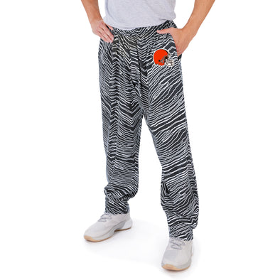 Zubaz NFL Men's Cleveland Browns Zebra Outline Print Comfy Pants