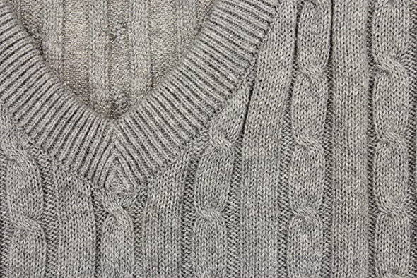 Reebok Men's Tall Golf Cable Knit Sweater Vest, Grey