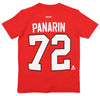 Reebok NHL Boys Youth Chicago Blackhawks Artemi Panarin #72  Short Sleeve Tee, Red