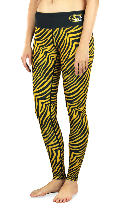 NCAA Women's Missouri Tigers Thematic Print Leggings, Black