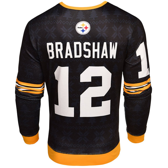 NFL Men's Pittsburgh Steelers Terry Bradshaw #12 Retired Player Ugly Sweater