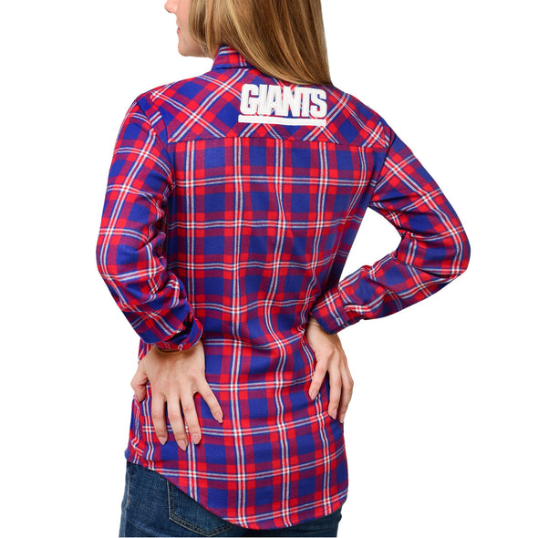 Forever Collectibles NFL Women's New York Giants Check Flannel Shirt