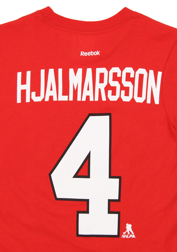 Reebok NHL Boys Youth Chicago Blackhawks Niklas Hjalmarsson #4 Short Sleeve Tee, Red