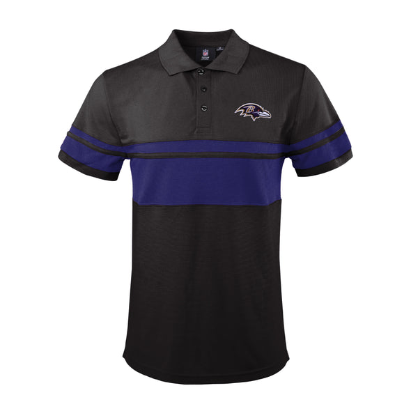 FOCO Men's NFL Baltimore Ravens Stripe Polo Shirt