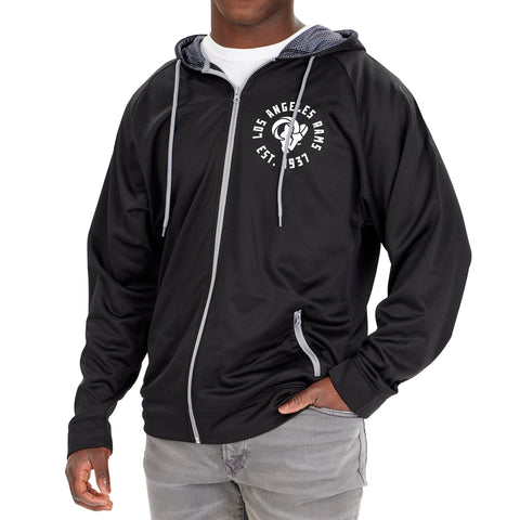 Zubaz Men's NFL Los Angeles Rams Full Zip Viper Print Fleece Hoodie