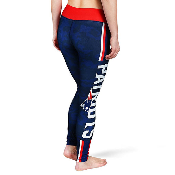 Forever Collectibles NFL Women's New England Patriots Team Stripe Leggings, Navy