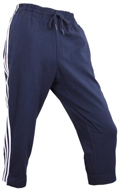 adidas Women's 3-Quarter Tapered 3-Stripes Pant, Legend Ink/White