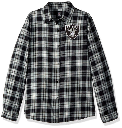 Forever Collectibles NFL Women's Oakland Raiders Check Flannel Shirt