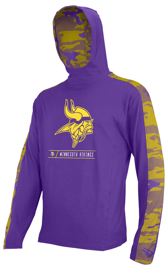 Zubaz NFL Men's Minnesota Vikings Elevated Lightweight Hoodie W/ Camo Accents