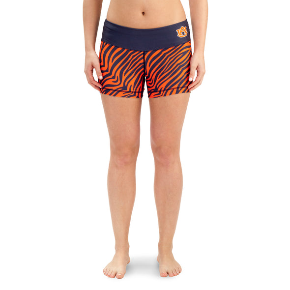 NCAA Women's Auburn Tigers Thematic Print Bootie Shorts, Navy