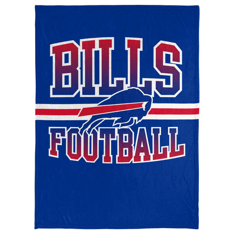 FOCO NFL Buffalo Bills Stripe Micro Raschel Plush Throw Blanket, 45 x 60