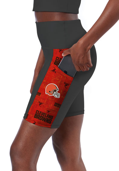 Certo By Northwest NFL Women's Cleveland Browns Method Bike Shorts, Charcoal