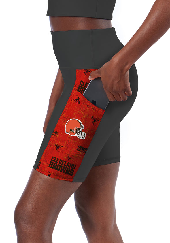 Certo By Northwest NFL Women's Cleveland Browns Method Bike Shorts, Charcoal