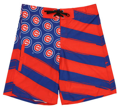 Forever Collectibles MLB Men's Chicago Cubs Diagonal Flag Board Shorts