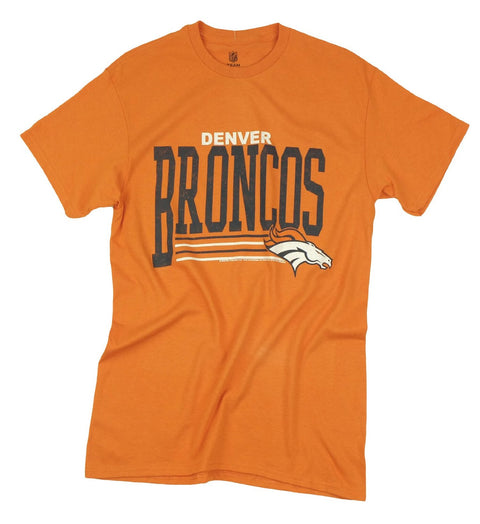 Denver Broncos NFL Football Men's Fundamentals Logo T-Shirt Top Tee, Orange
