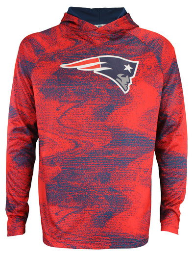 Zubaz NFL New England Patriots Men's Static Body Lightweight French Terry Hoodie