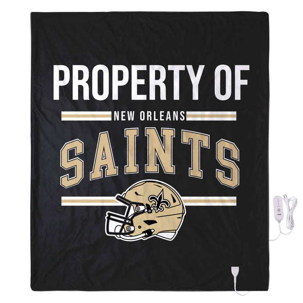 FOCO NFL New Orleans Saints Exclusive Heated Throw Blanket, 50"x60"