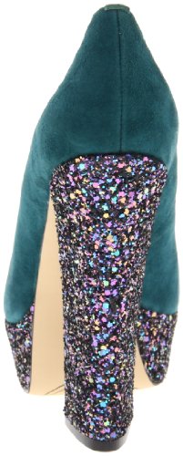 Boutique 9 Alesandra Women's Glitter Peep Toe Pumps Heels, Dark Turquoise