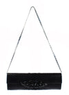 Carlos Falchi Jeweled Python Snake Clutch Shoulder Purse - Black