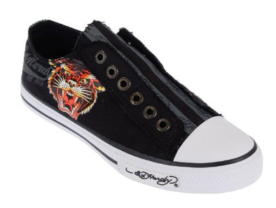 Ed Hardy LR 500 Kids Canvas Top Slip On Sneakers Shoes
