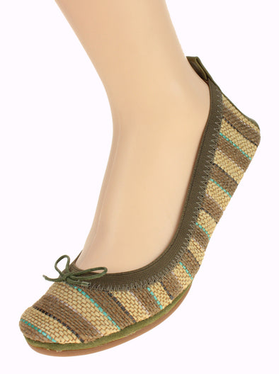 Yosi Samra Women's Sandrine Striped Jute Flats, 2 Color Options