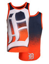 MLB Men's Detroit Tigers Big Logo Tank Top Shirt, Navy/Orange