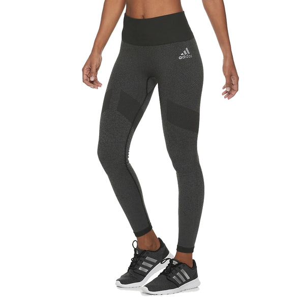 Adidas Women's Interval Running Leggings, Heathered Black