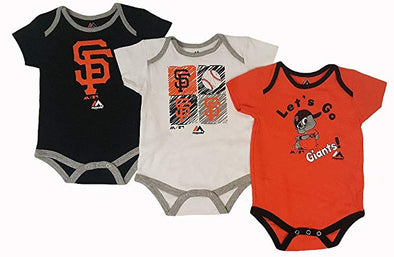 Outerstuff MLB Infant San Francisco Giants Go Team! Three Pack Creeper Set
