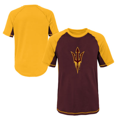 Outerstuff NCAA Youth Arizona State Sun Devils Color Block Rash Guard Shirt